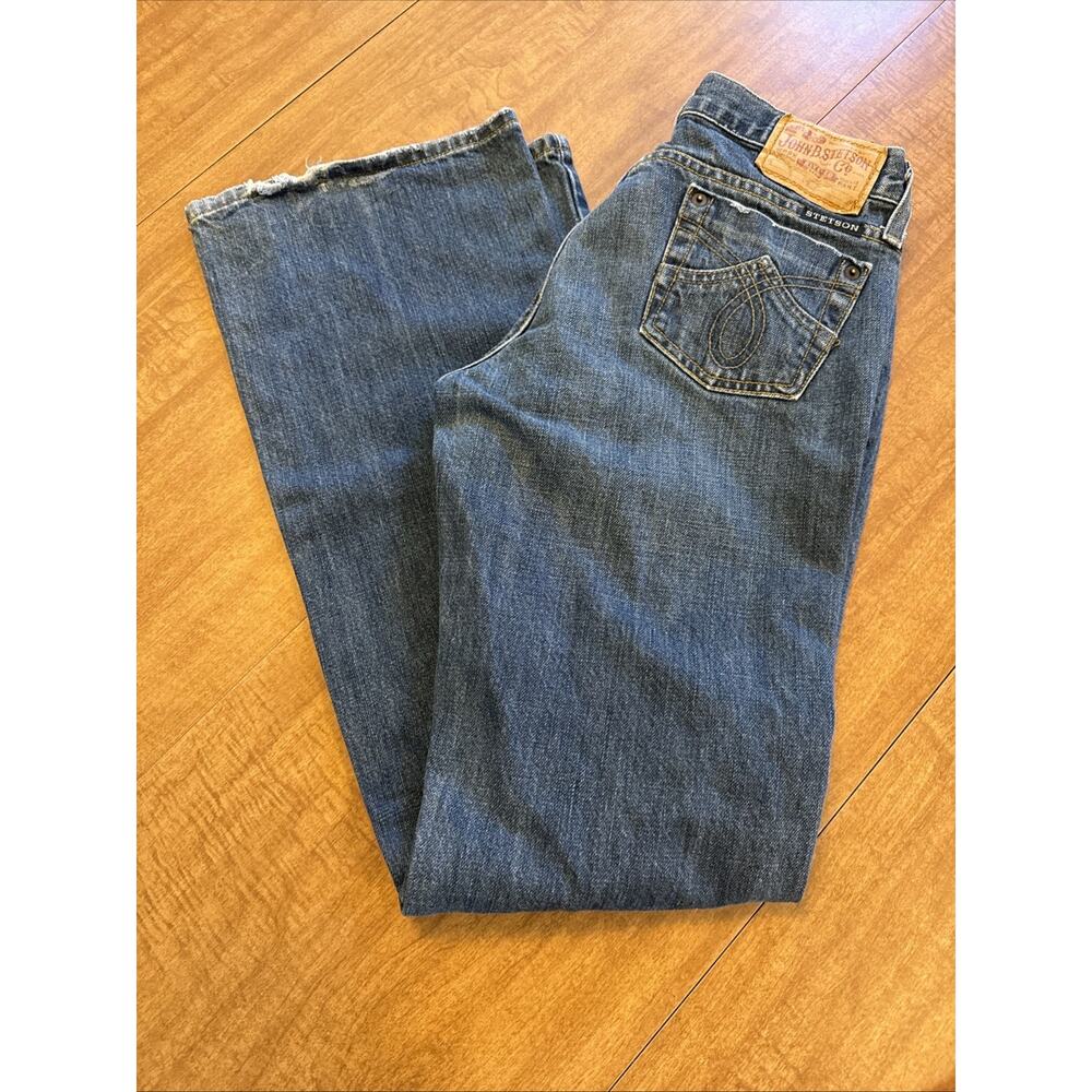 John B Stetson Co Womens Jeans Blue Denim Classic Bootcut 100% Cotton Stretch 2